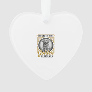 Golden Retriever Vintage Engraving Dog Lover Shirt Ornament