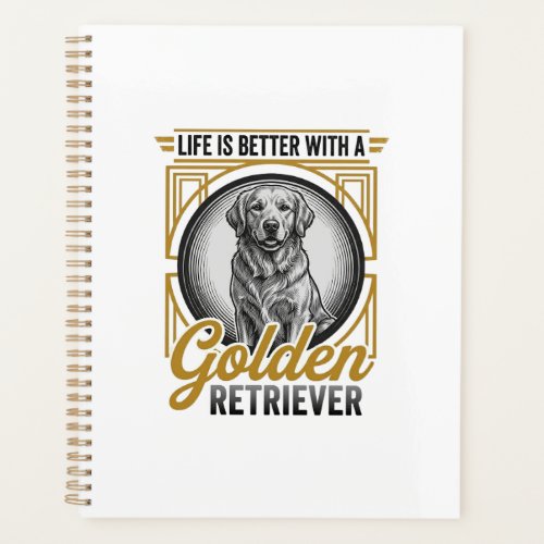 Golden Retriever Vintage Engraving Dog Lover Shirt Planner