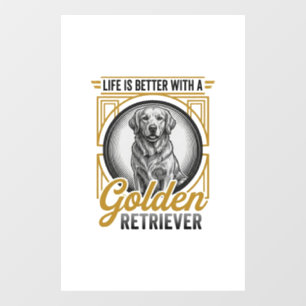 Golden Retriever Vintage Engraving Dog Lover Shirt Window Cling