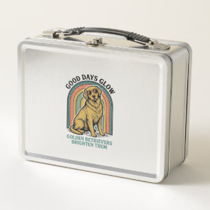 Golden Retriever Vintage Shirt Retro Engraving Dog Metal Lunch Box