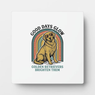 Golden Retriever Vintage Shirt Retro Engraving Dog Plaque