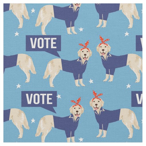 Golden Retriever vote dog election Fabric