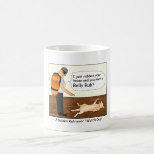 Golden Retriever Watch Dog Cartoon Mug