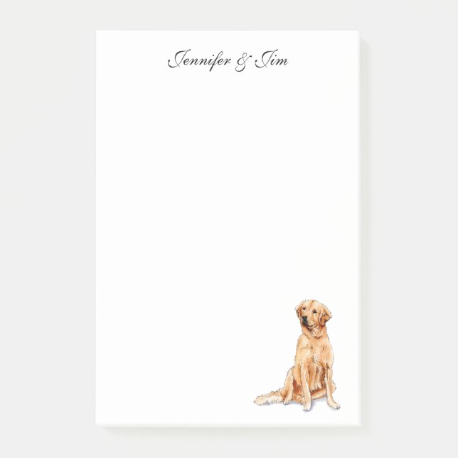 Golden Retriever watercolor illustration Notepad (Front)