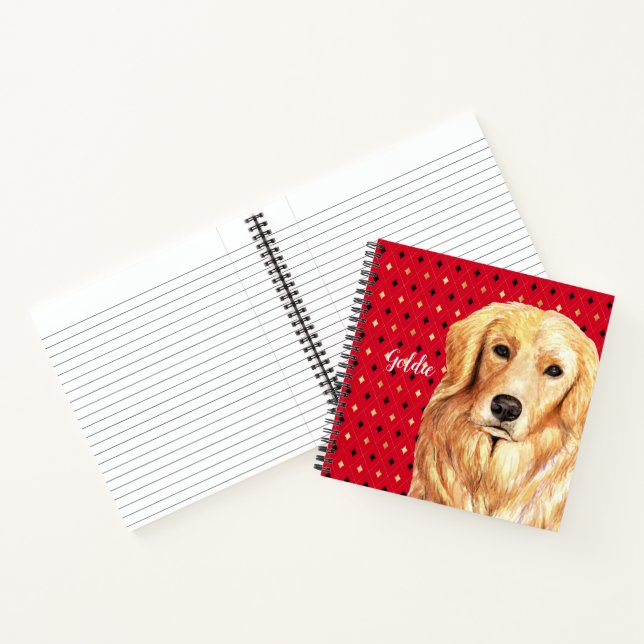 Golden Retriever Watercolor Personalized Notebook (Inside)