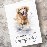 Golden retriever watercolor pet dog loss sympathy