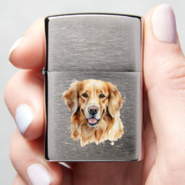 Golden Retriever watercolor print Dog art gift Zippo Lighter