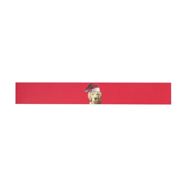Golden Retriever wearing a Santa Claus Wrap Around Address Label (Individual)