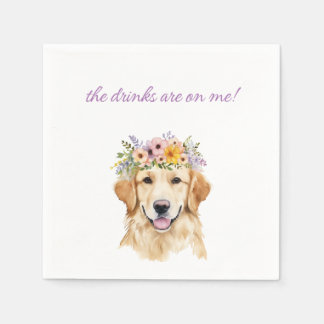 Golden Retriever Wedding Napkin