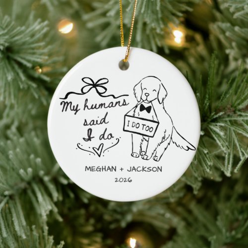 Golden Retriever Wedding Ornament