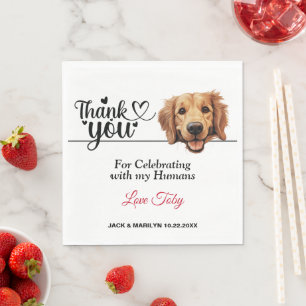 Golden Retriever Wedding Thank You Napkins