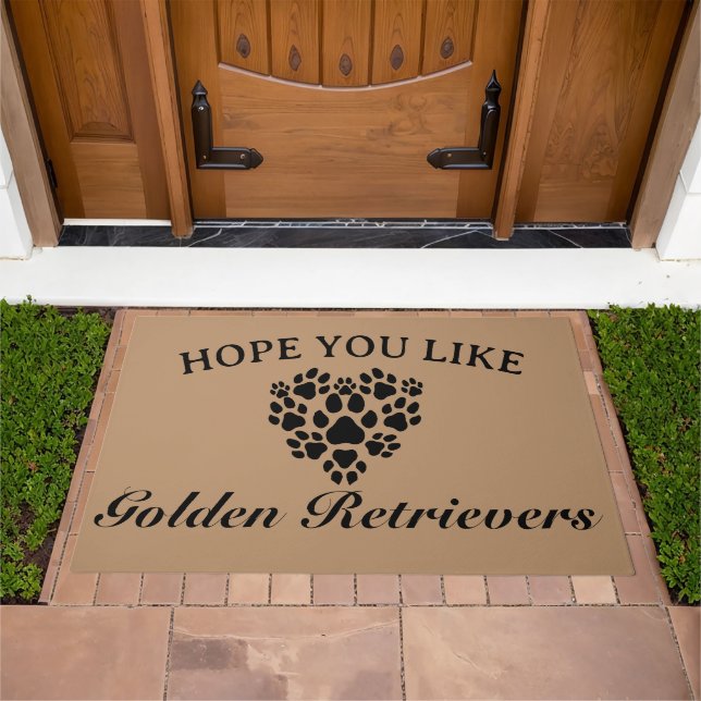 Golden Retriever Welcome Doormat - Custom Pet Love (Outdoor)
