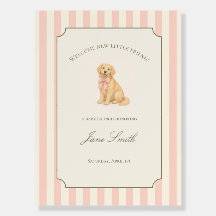 Golden Retriever Welcome Little Friend Baby Shower