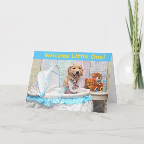 Golden Retriever Welcome Little One New Baby Card