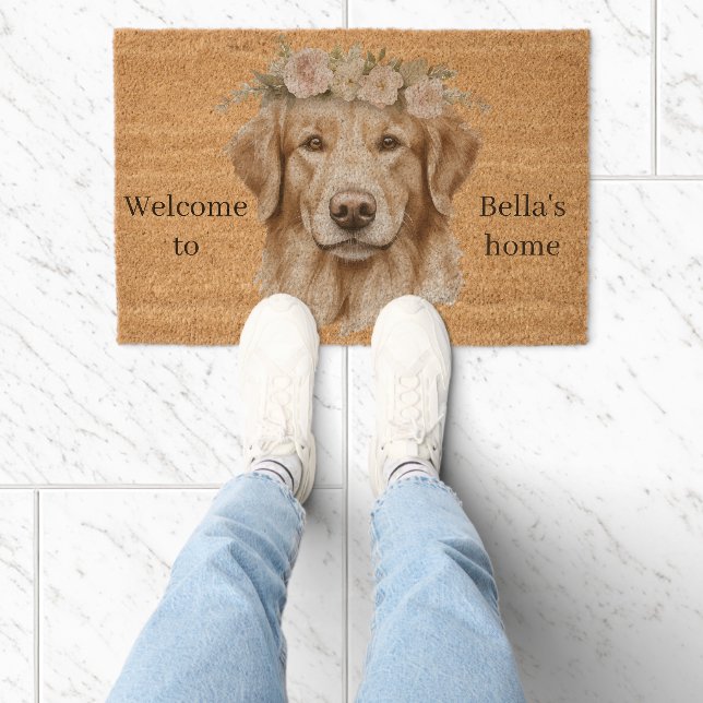 Golden Retriever Welcome Mat  (Insitu)