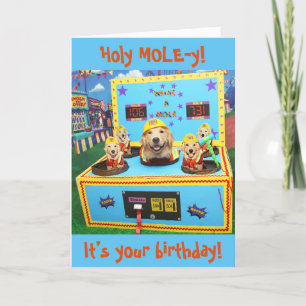 Golden Retriever Whac A Mole Birthday Card