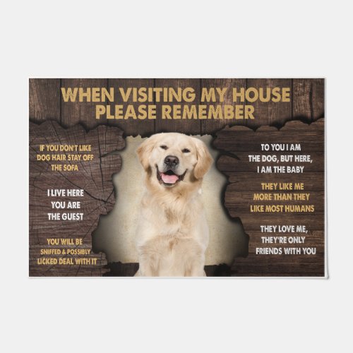 Golden Retriever When Visiting My House Please Rem Doormat