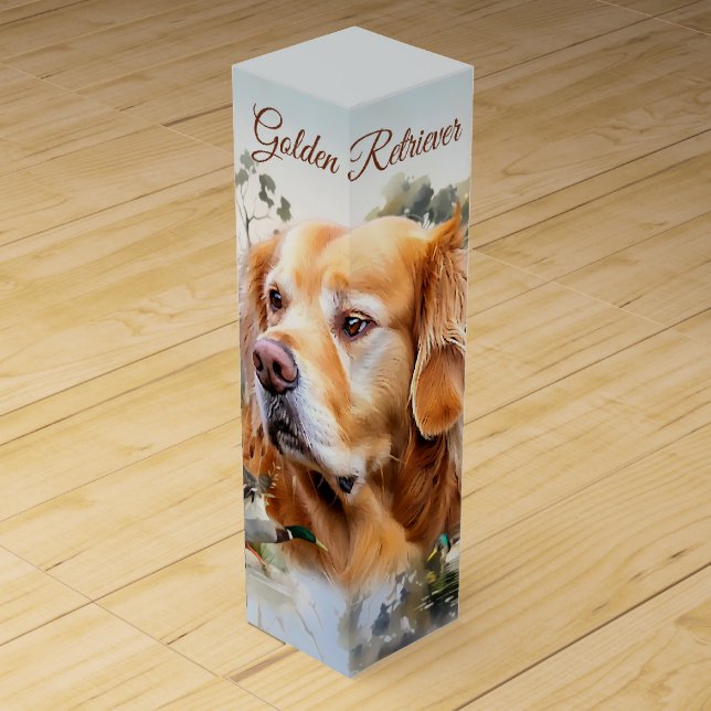 Golden Retriever Wine Box (Front)