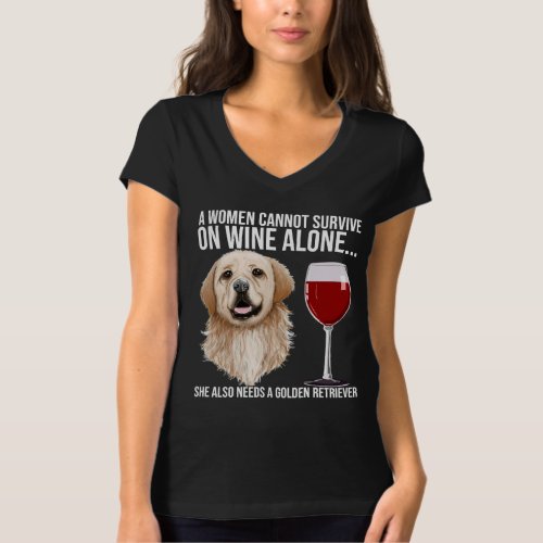 Golden Retriever Wine   T_Shirt