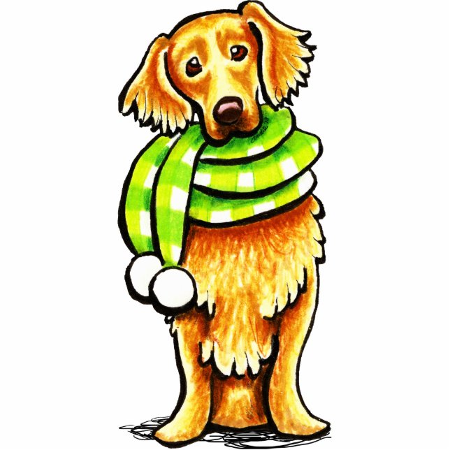 Golden Retriever Winter Scarf Cutout (Front)