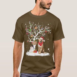 Golden Retriever Winter Snow Tree Dog Christmas Wi T-Shirt