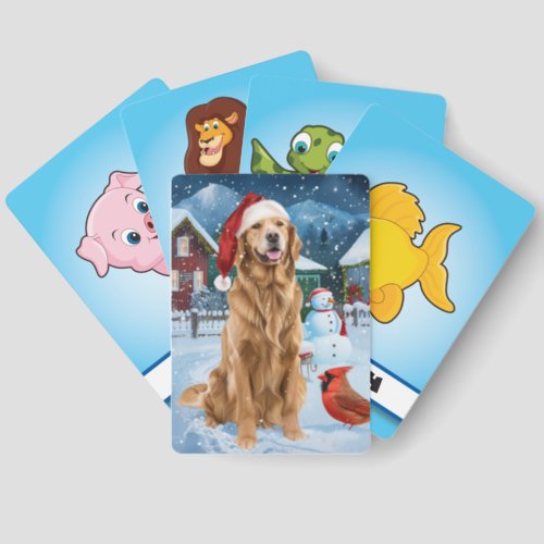 Golden Retriever Winter Wonderland Christmas Joy Matching Game Cards