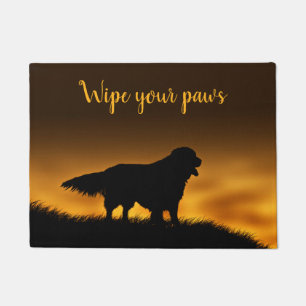 Golden retriever wipe your paws doormat