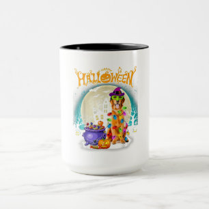 Golden Retriever Witch Customs Halloween Lights Mug