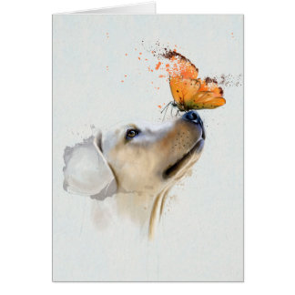 Golden Retriever With a Butterfly on Its Nose Cards