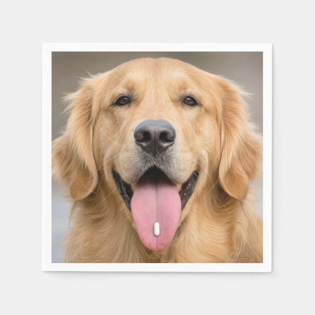 Golden Retriever with a Pill Napkins (Front)