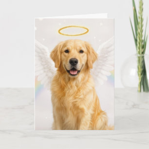 Golden Retriever with Angel Wings Card