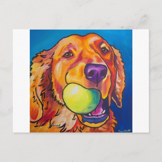 Golden Retriever with ball Postcard (Front)