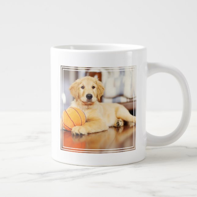 Golden Retriever With Basketball Toy Giant Coffee Mug (Right)