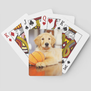 Golden Retriever With Basketball Toy Poker Cards