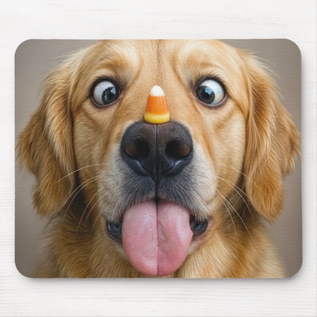 Golden Retriever With Candy Corn Mouse Pad (Front)