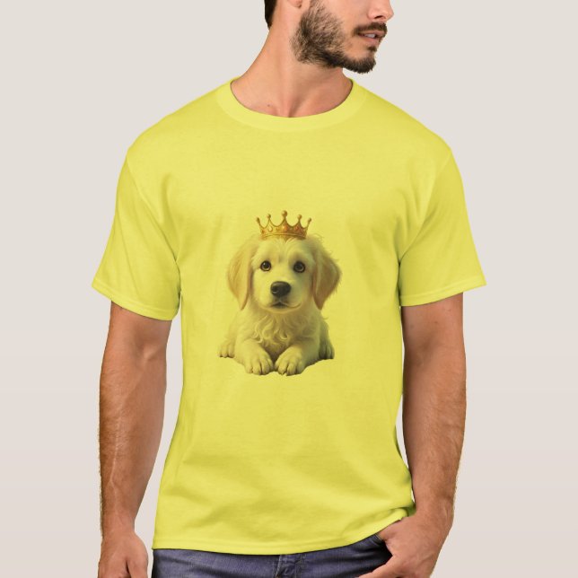 Golden Retriever with Crown  T-Shirt (Front)
