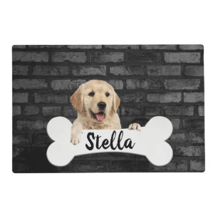 Golden retriever With Dog Bone Placemat
