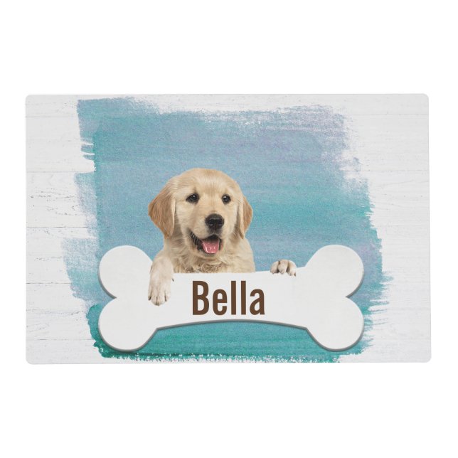 Golden Retriever With Dog Bone Placemat (Front)