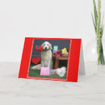 Golden Retriever With Flowers For Valentine&#39;s Day Holiday Card at Zazzle