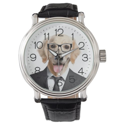 Golden Retriever with Glasses  Watch