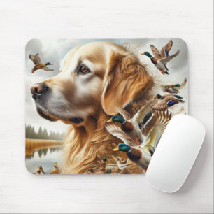 Golden Retriever With Mallard Ducks Mouse Pad