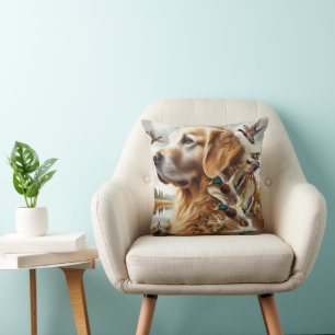 Golden Retriever With Mallard Ducks Throw Pillow