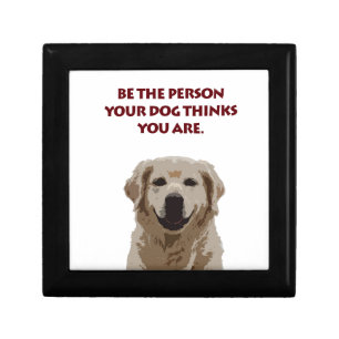 Golden Retriever with nice quote Keepsake Box