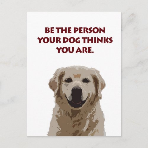 Golden Retriever with nice quote Postcard