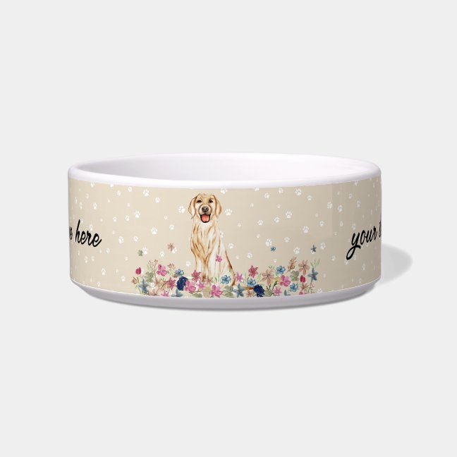 Golden Retriever with paws Bowl