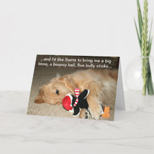 Golden Retriever With Santa Toy Greeting Card