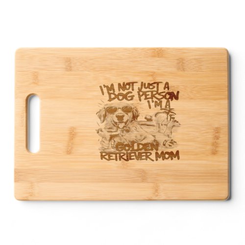 Golden Retriever With Sunglasses and Drink Cutting Board