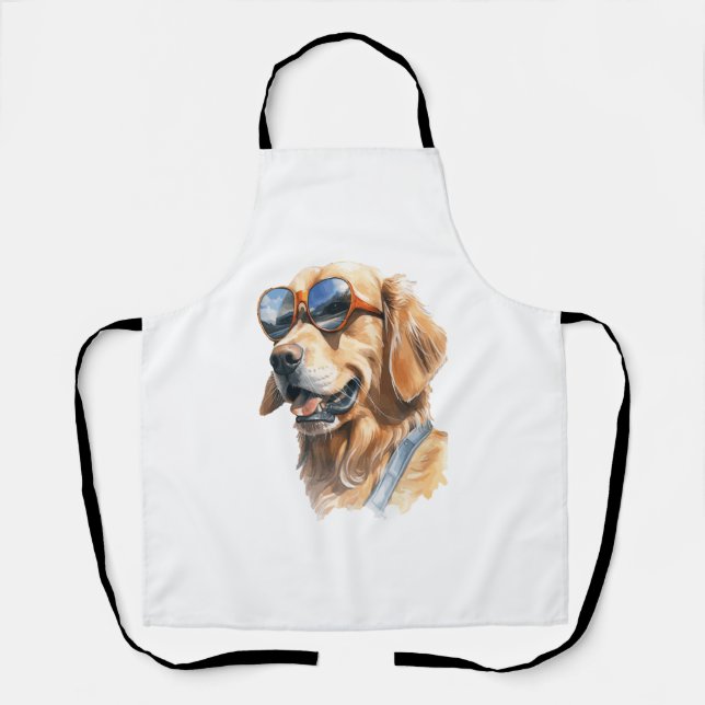 Golden Retriever with Sunglasses  Apron (Front)