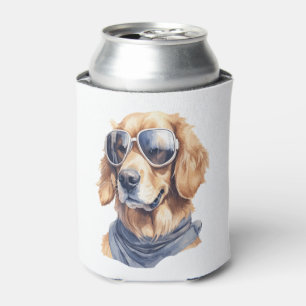 Golden Retriever with Sunglasses Can Cooler