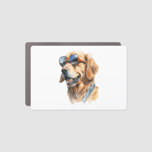 Golden Retriever with Sunglasses  Car Magnet